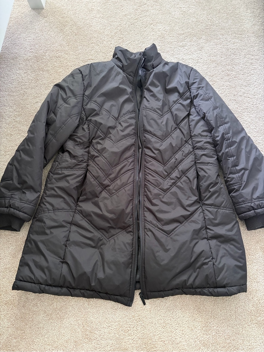 totes Women's Gray Quilted Long Puffer Coat